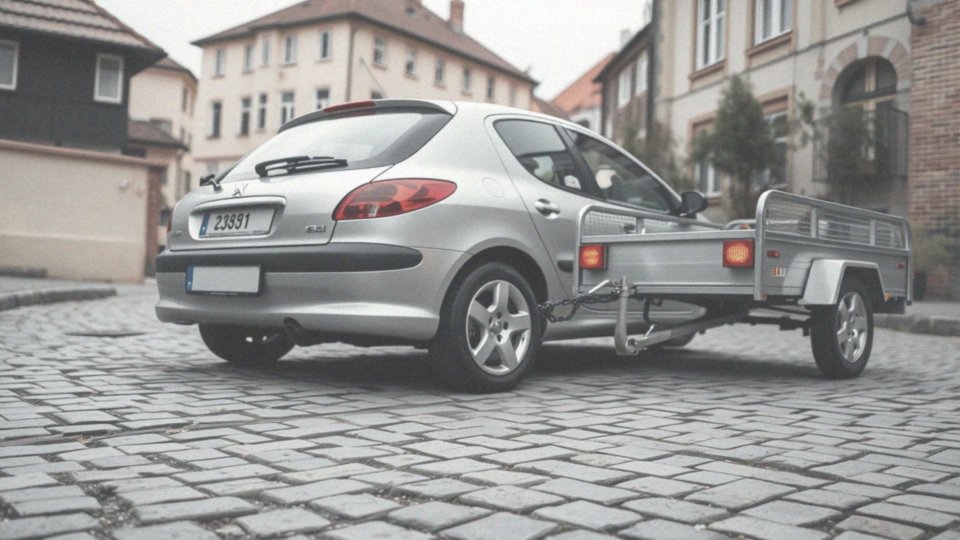 Jakie są maksymalne masy przyczepy dla Peugeot 206?